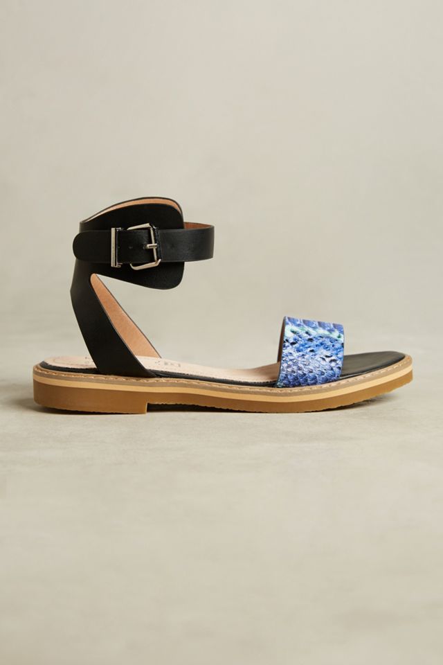 Vanessa Wu Snake Print Sandals #1