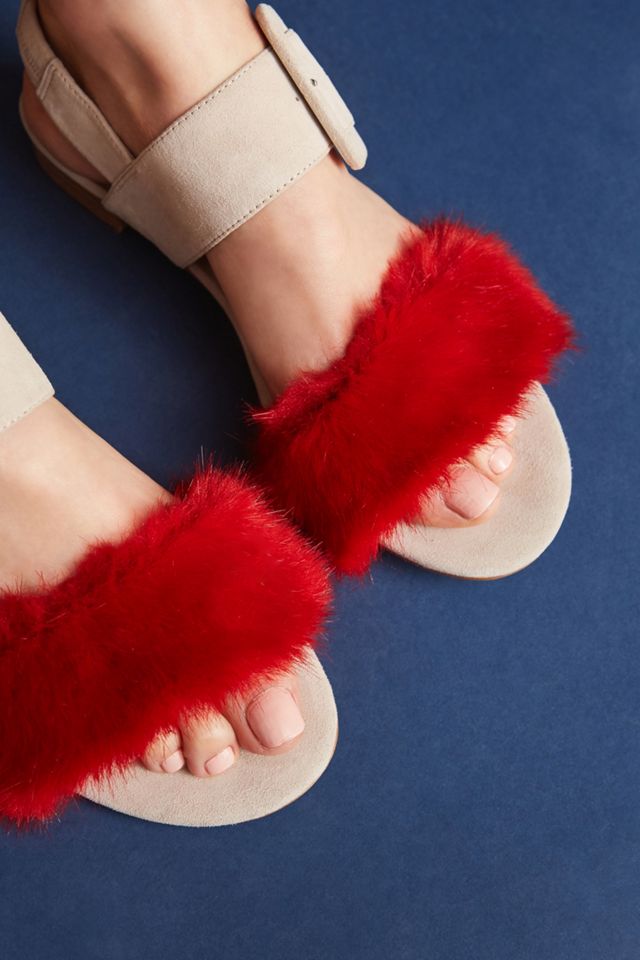 Silent D Faux Fur Sandals #2