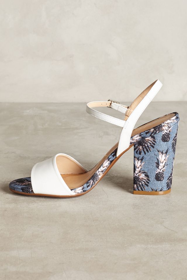 Vicenza Palm Print Block Heel Sandals #2