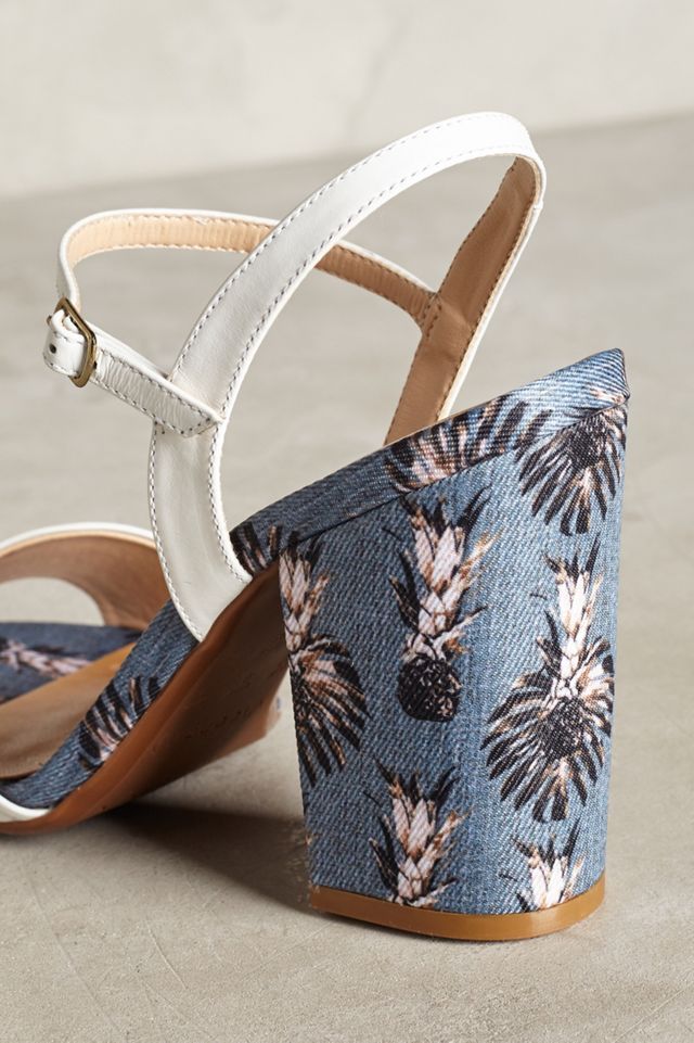Vicenza Palm Print Block Heel Sandals #3