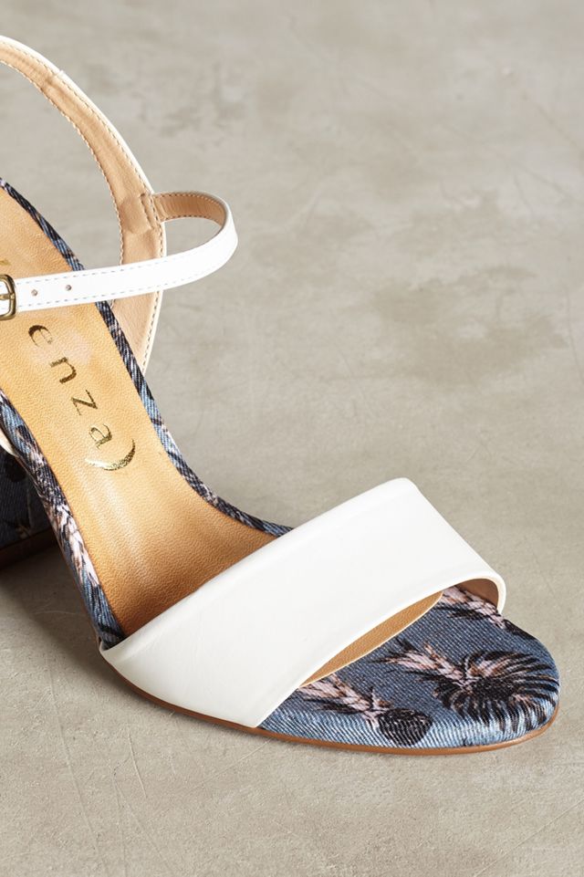 Vicenza Palm Print Block Heel Sandals #4