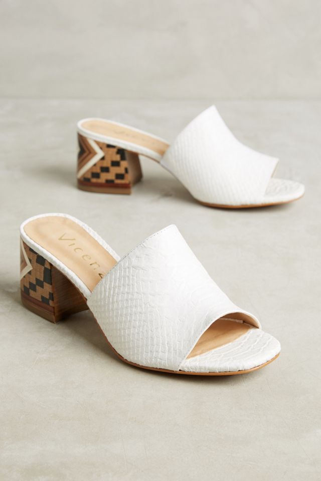 Vicenza Embossed Leather Mule Sandals