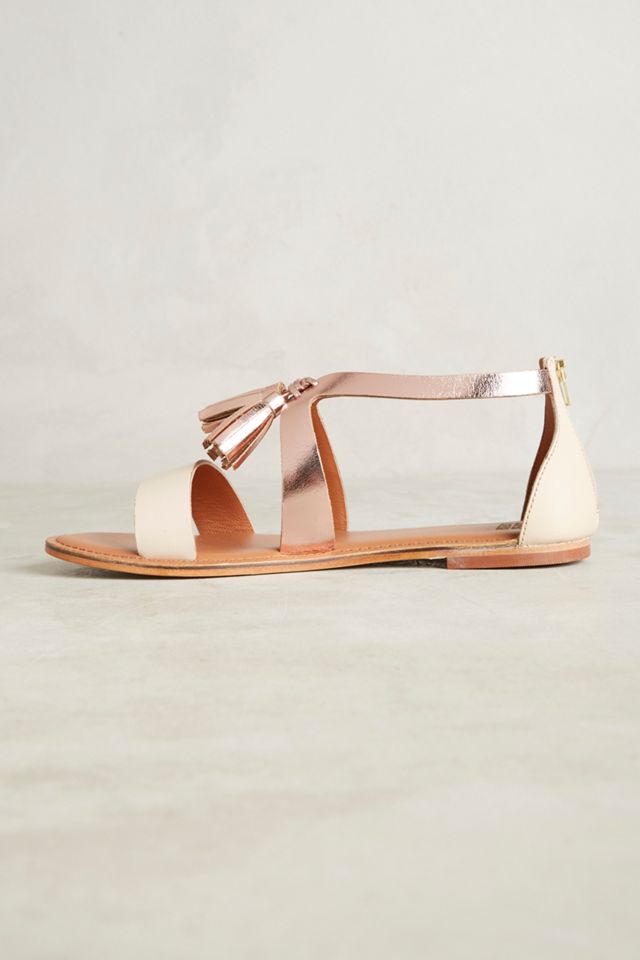 Jasper & Jeera Rose Gold Tassel Sandals #2