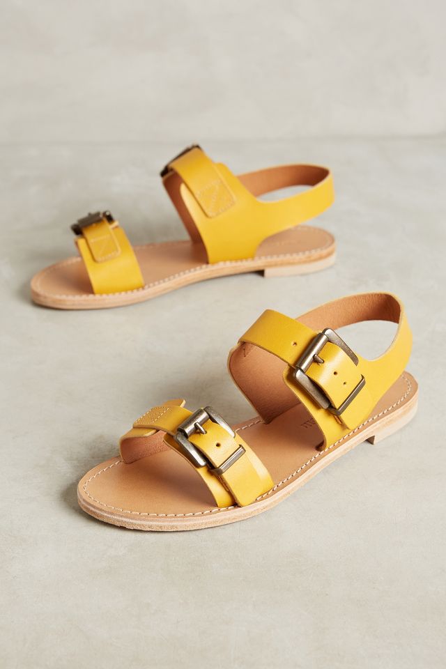 Morena Gabbrielli Yellow Leather Sandals | Anthropologie