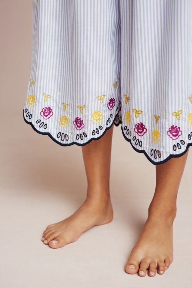 Embroidered Pinstripe Sleep Pants #2