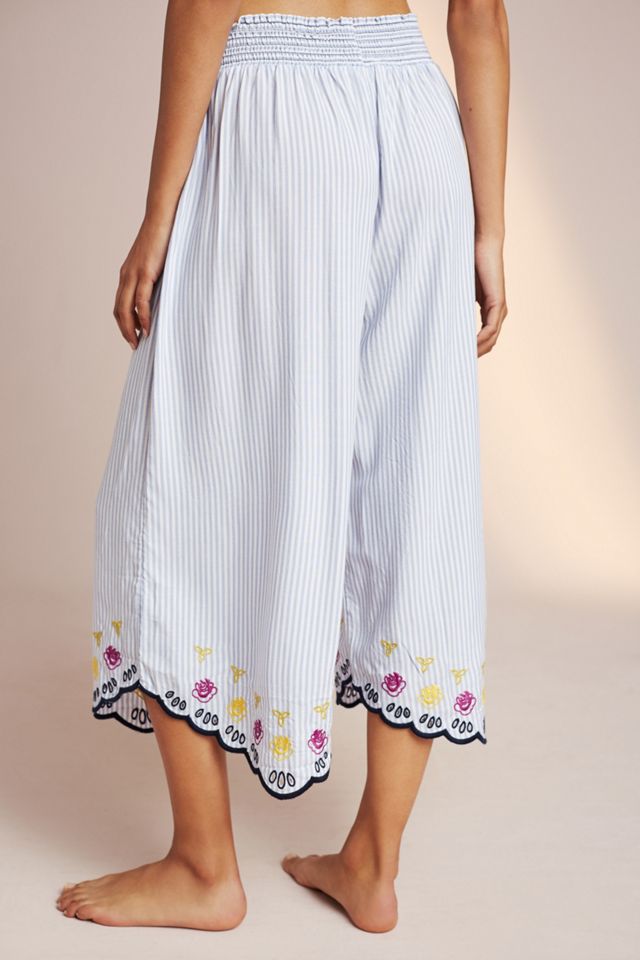 Embroidered Pinstripe Sleep Pants #3