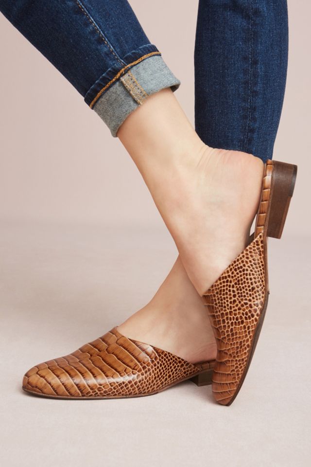 Freda Salvador Embossed Croc Mules #1