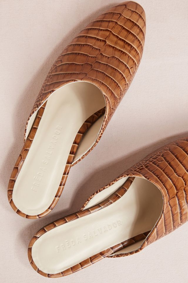 Freda Salvador Embossed Croc Mules #4