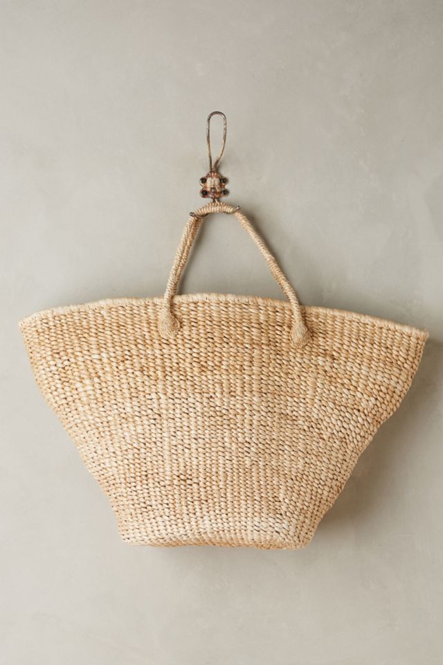 Pink Straw Tote Bag #1