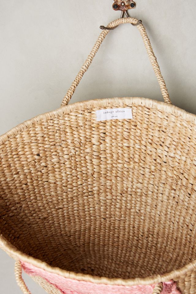 Pink Straw Tote Bag #2