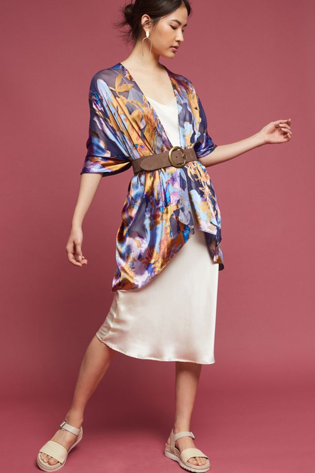 Violet Skies Kimono aus Seide, lila #1