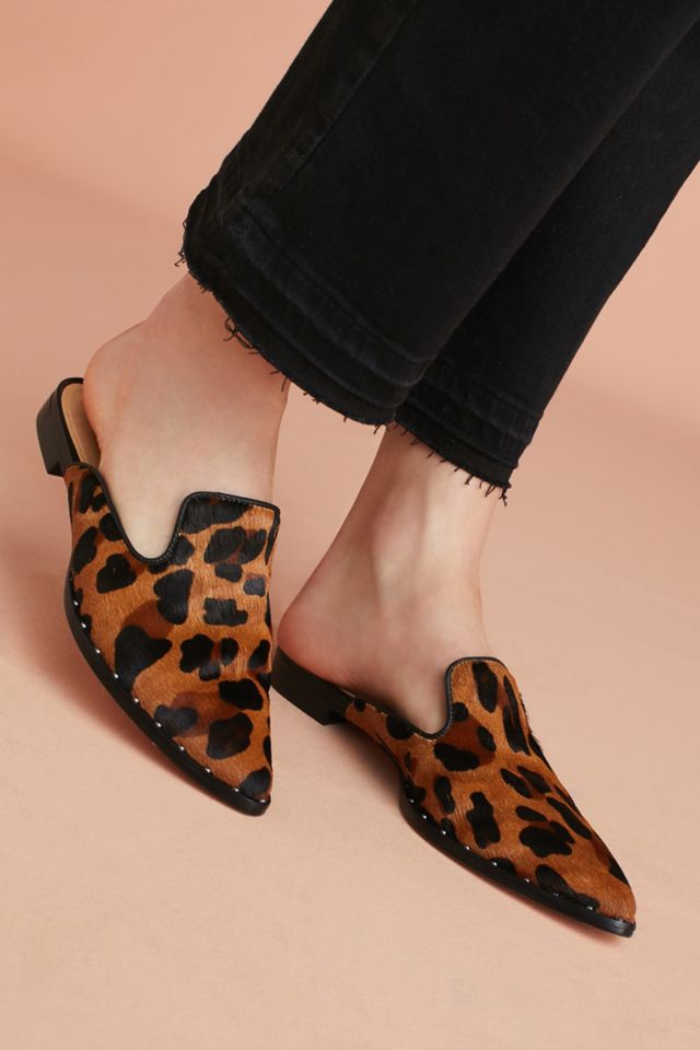 Schutz Leopard Studded Slides #1