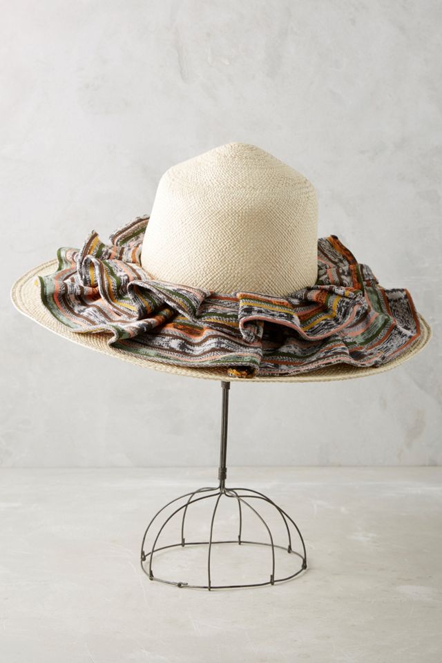 Long Pleat Canna Straw Hat #1