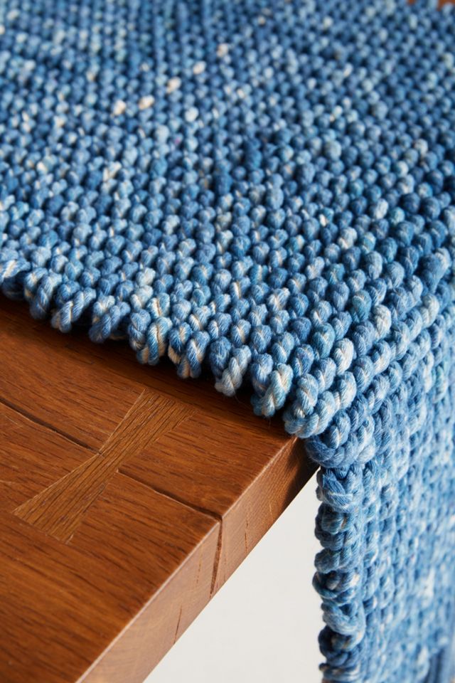 Tufted Indigo Table Runner #1