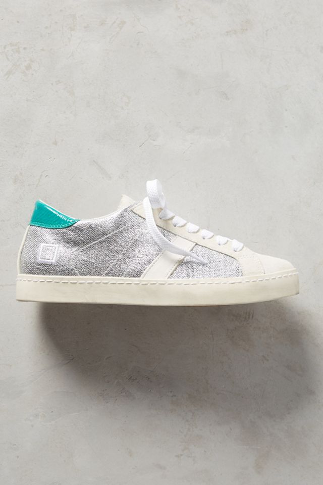 D.A.T.E. Hill Low Silver Laminated Sneakers #1