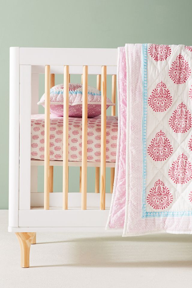 Red Florals Crib Sheet #2