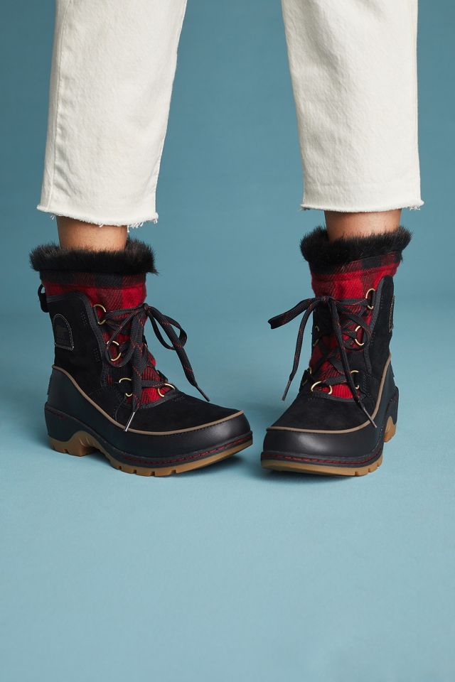 Sorel red plaid boots online