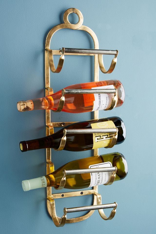 Wall Mounted Brass Wine Glass Holder