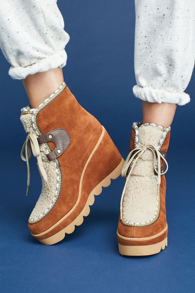 See by chloe shearling on sale boots