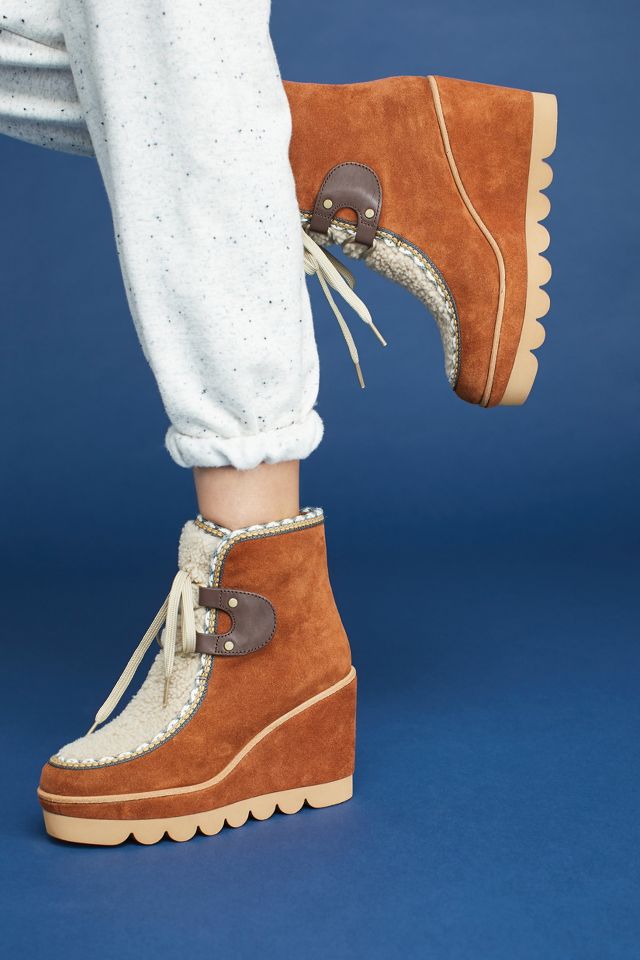 See by outlet chloe wedge booties