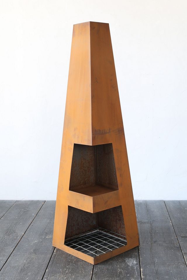 Weathering Steel Obelisk Chiminea #2