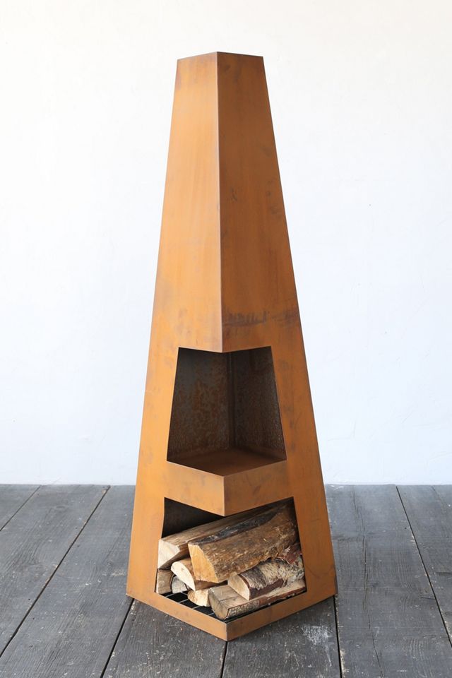Weathering Steel Obelisk Chiminea #1