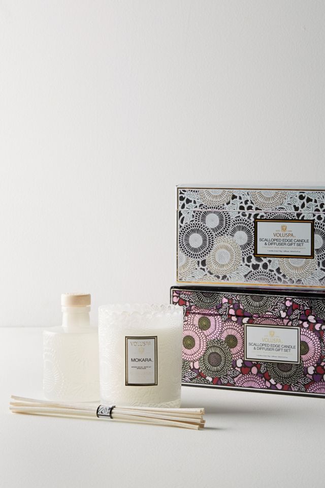 Voluspa Scalloped Edge Candle & Diffuser Gift Set #1