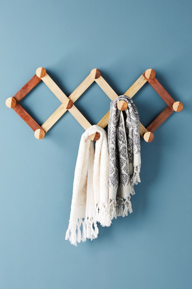 Wooden Accordian Hook Rack