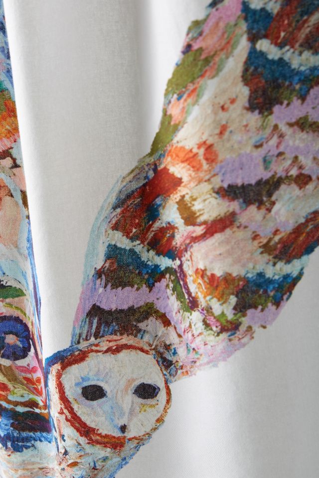 Starla Michelle Halfmann Painted Owl Dish Towel #1