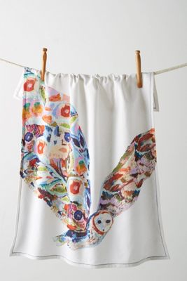 Starla Michelle Halfmann Painted Owl Dish Towel