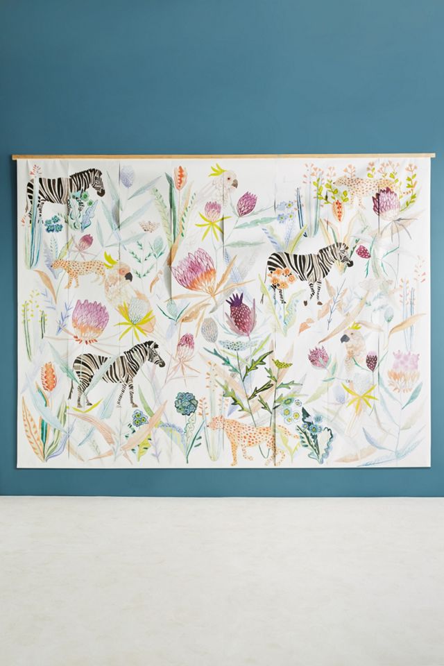 Zebras, Cheetahs & Cockatoos Mural #1