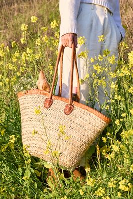Leather Handle Market Tote