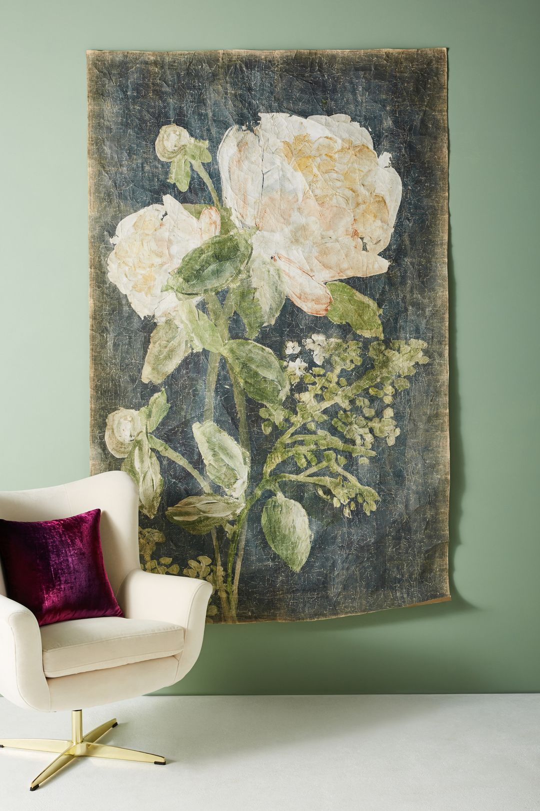 Sarita Floral Tapestry - Navy, One Size