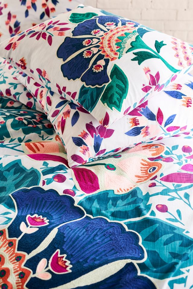 Liberty for Anthropologie Embroidered Feather Bloom Duvet #4