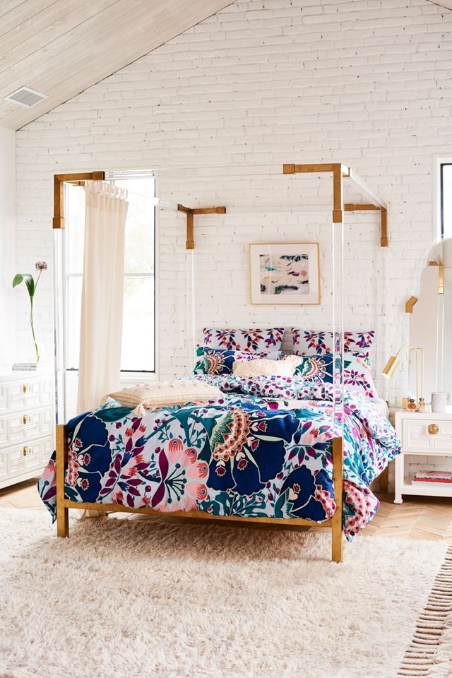 Liberty for Anthropologie Embroidered Feather Bloom Duvet #5