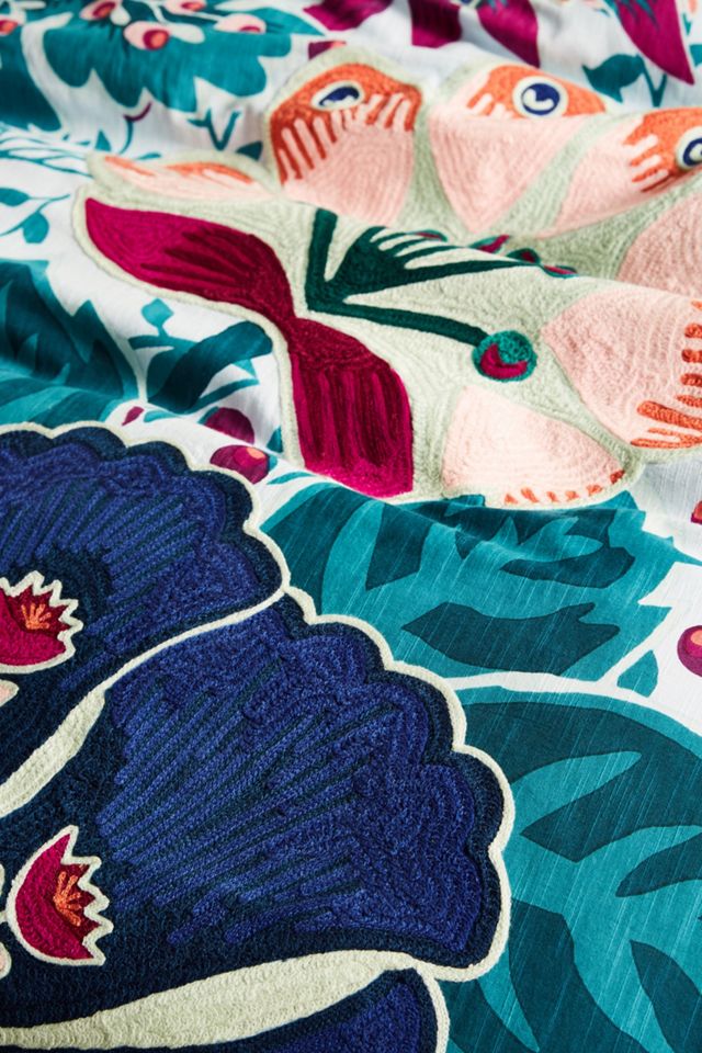 Liberty for Anthropologie Embroidered Feather Bloom Duvet #1