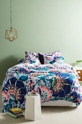 Liberty for Anthropologie Embroidered Feather Bloom Duvet