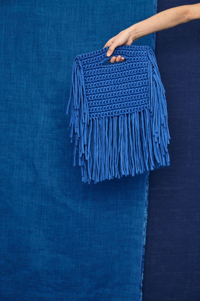 Cobalt Fringe Mini Clutch #3