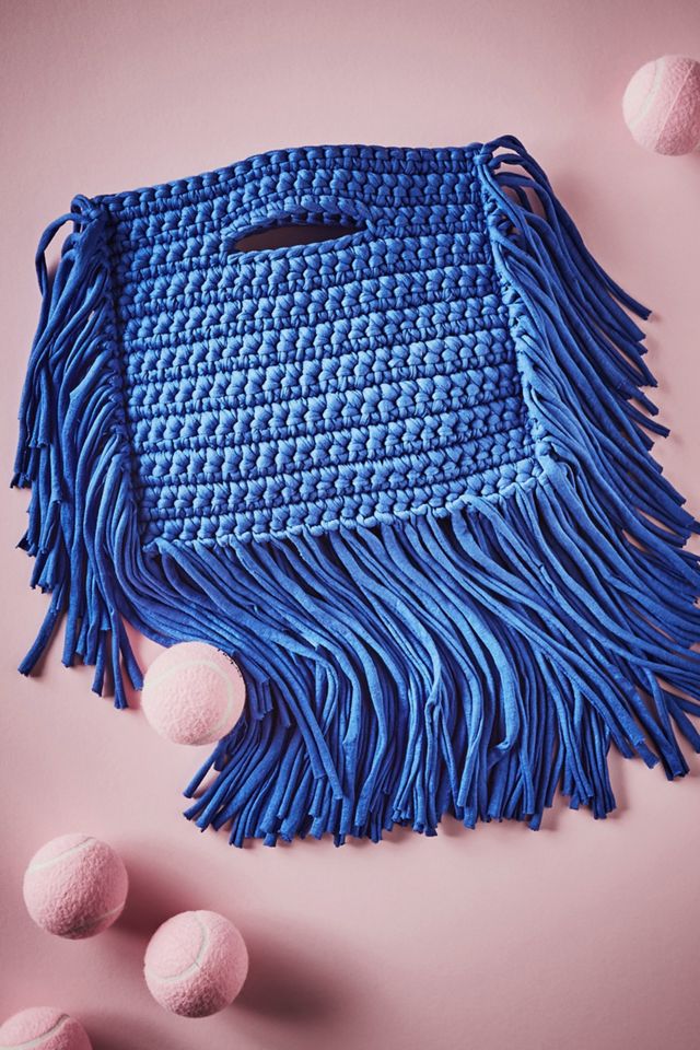 Cobalt Fringe Mini Clutch #4