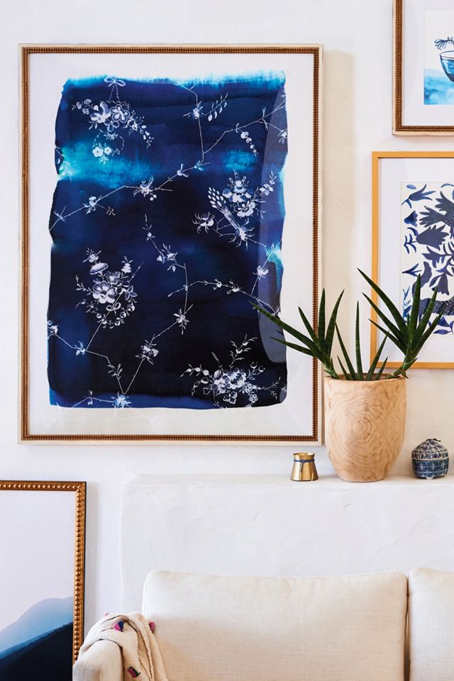Blue And White Floral Wall Art #4