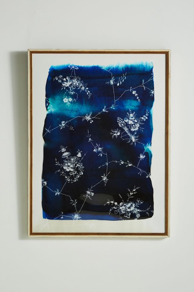 Blue And White Floral Wall Art #1