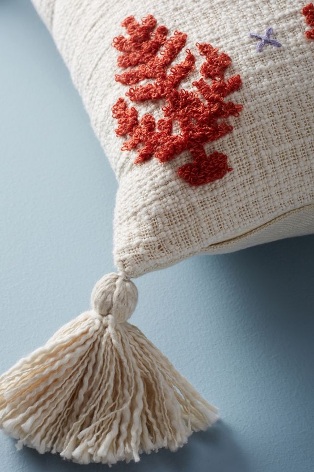 Embroidered Rue Pillow #2