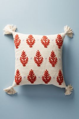 Embroidered Rue Pillow