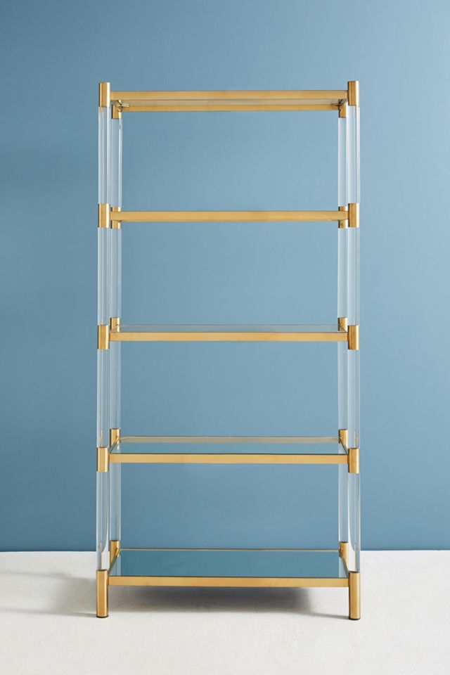 Oscarine Lucite Mirrored Bookshelf #1