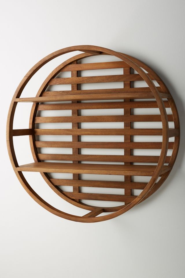 Wooden Wheel Shelving Unit #1