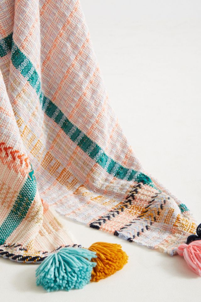 Tasseled Grid Throw Blanket #1