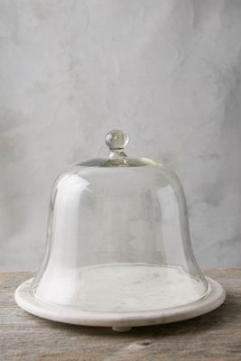 Buy Marble Cake Stand with Glass Cloche