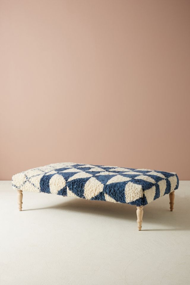 Geo Shag Carpet Ottoman #1