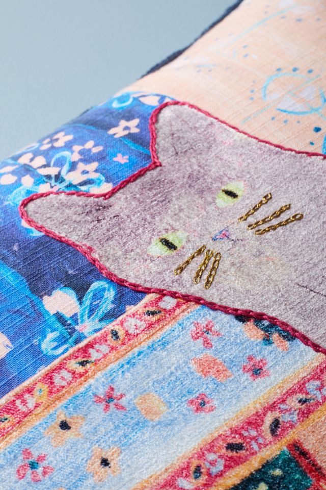Embroidered Ruby Pillow #2