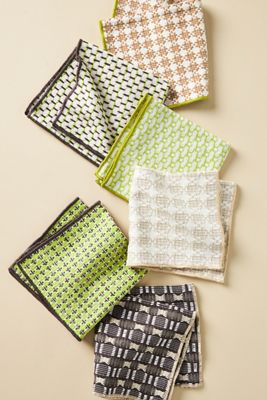 Woven Geo Jacquard Dishcloths, Set of 6